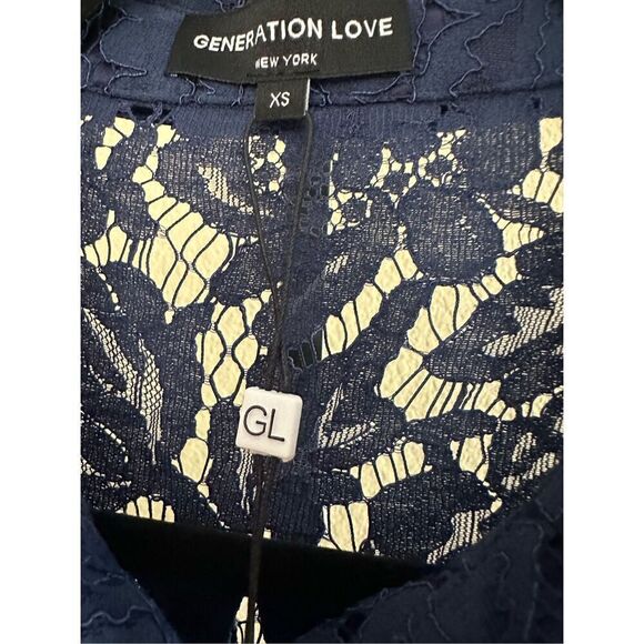 Generation Love Jada Lace Blouse in Navy Blue Size XS - Picture 7 of 10